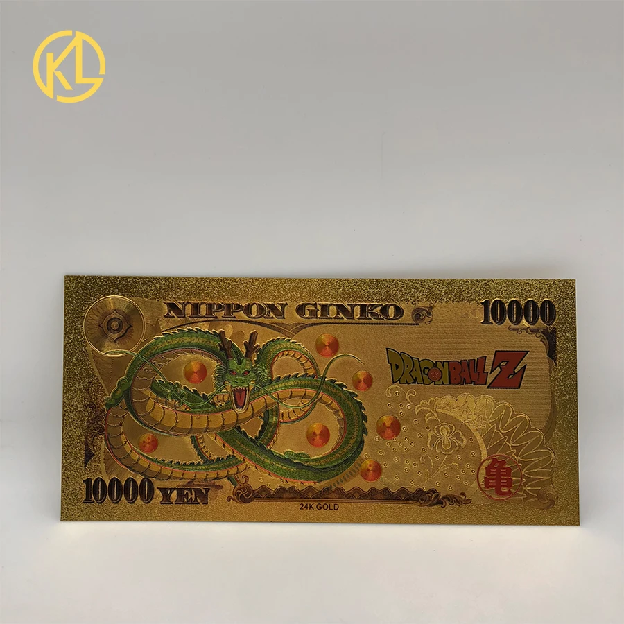 1 шт. Япония 10000 Йен банкнота Золотая фольга банкнота Qute dragon ball Sun Wukong позолоченная коллекция банкнот подарки