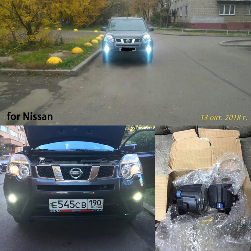 9LED противотуманный светильник для NISSAN X-Trail T31 Vampira Versa Lafesta Presage Rogue 2004- противотуманный светильник E2 12 В автомобиль DRL противотуманная фара в сборе