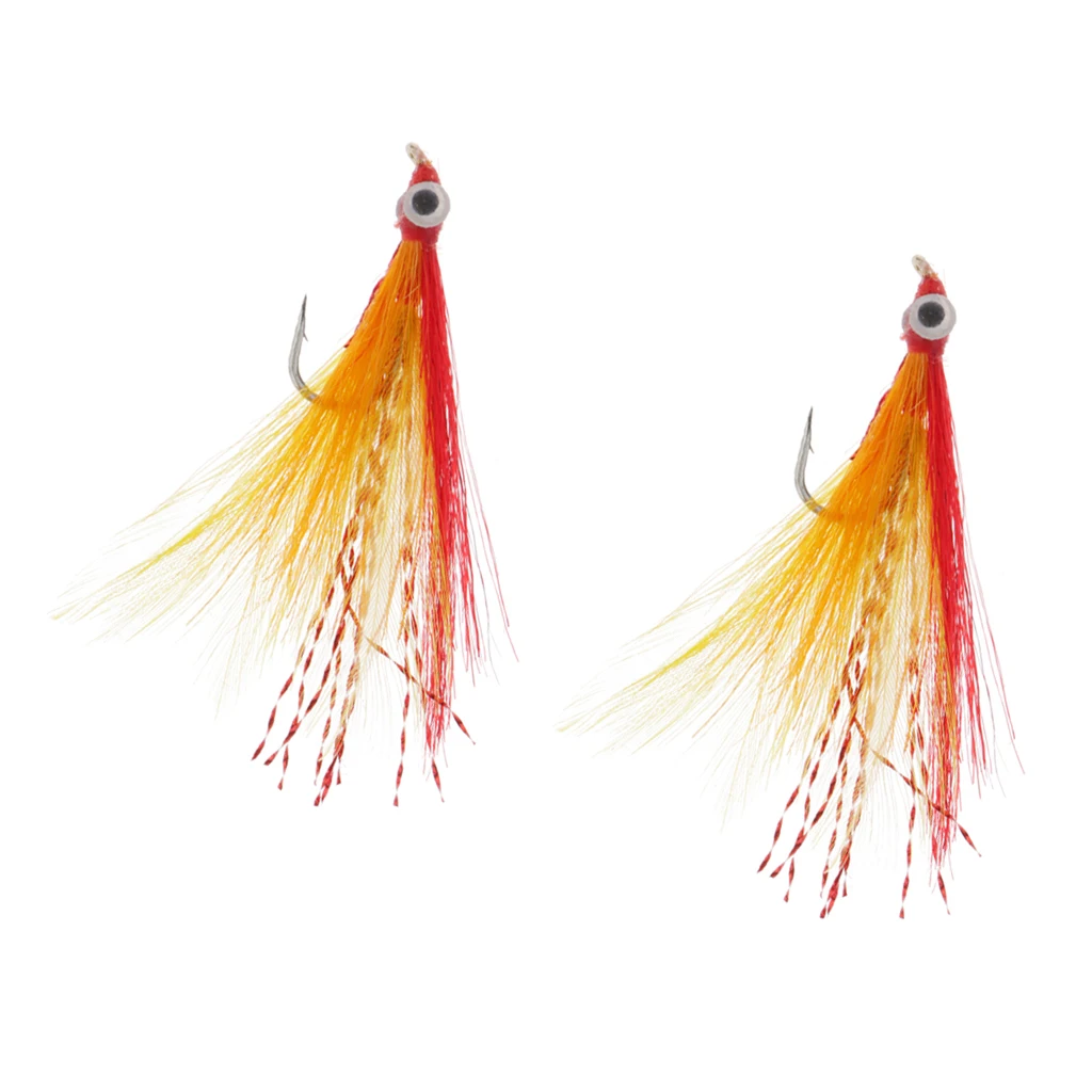 2pcs Fly Fishing Flies Salmon Trout Insects Bait Lure Floating Flies 6# Hook