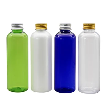 

Empty Plastic Container Bottle 250ml Essential Oil Packaging Shower Gel Bottles Screw Aluminum Top Cap Refillable Makeup Bottles