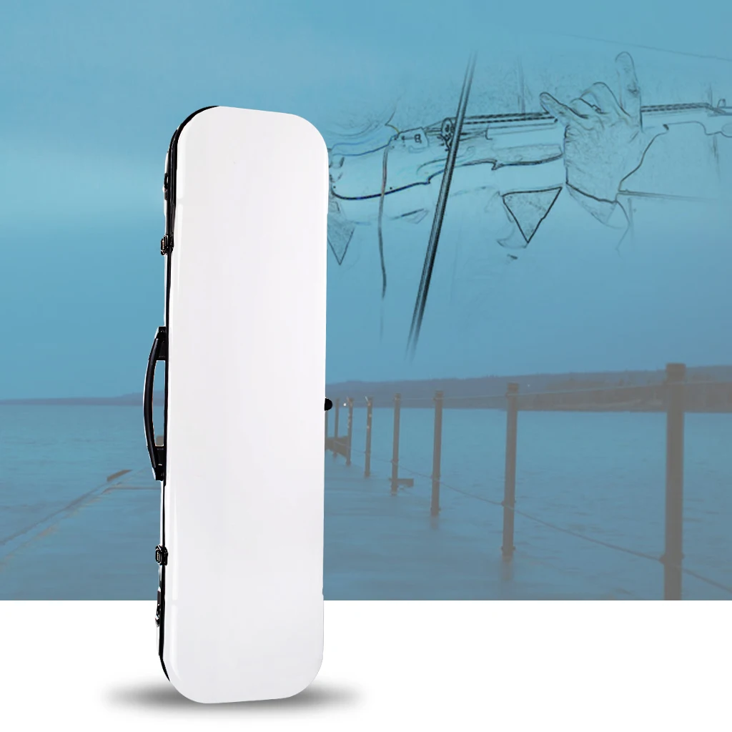 

4/4 Full Size Violin Case Box Hard Shell Protect Storage Carry Violin Cases with Hygrometer White