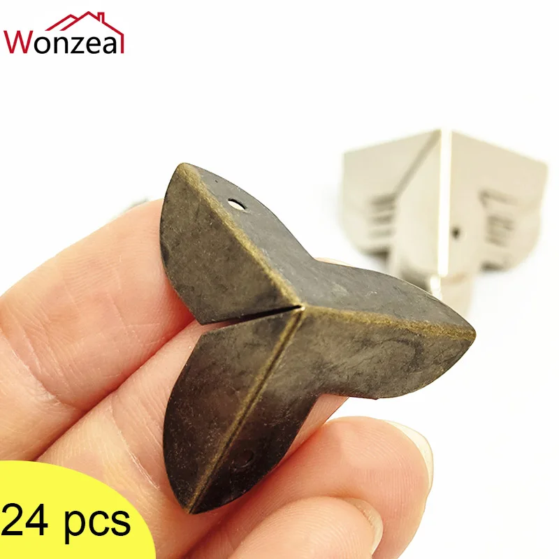24Pcs Vintage Metal Corner Bracket for Furniture