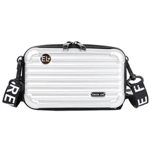 Женская мини-сумка через плечо в форме чемодана, модная Высококачественная маленькая сумка на плечо с широким буквенным ремешком, сумочка-клатч для девочек