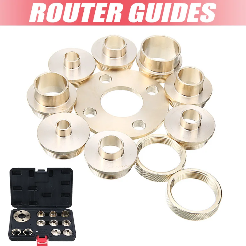 11pcs Brass Router Template Guide Kit Screwdriver Set Template Router Guides With Lock Nut