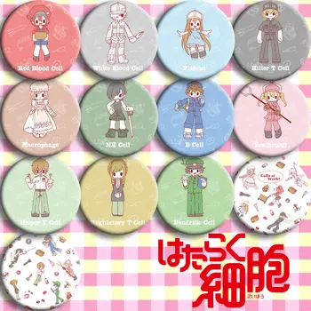

Japan Anime cells at work Cosplay Badge Cartoon Collection Bags Badges For Backpacks Button Clothes Brooch Pins gifts