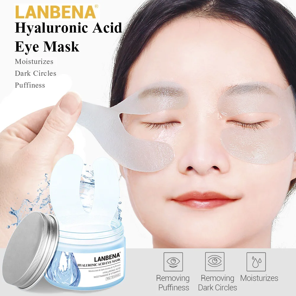 

LANBENA Hyaluronic Acid Eye Mask Eye Patch Eye Care Reduces Dark Circles Bags Eye Lines Ageless Lifting Firming Skin Care 50PCS