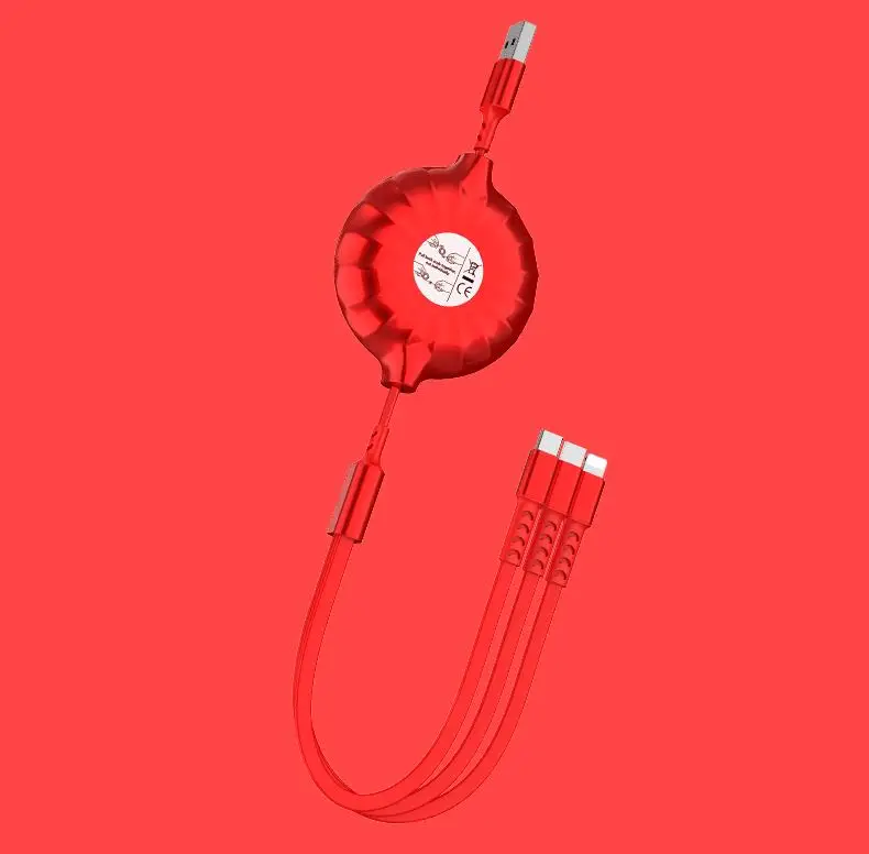 3 в 1 Выдвижной USB кабель для iPhone с микро-Тип usb C 8-ми штифтовый кабель 3.5A кабель для быстрой зарядки для huawei Xiaomi 3in1 2in1 кабель