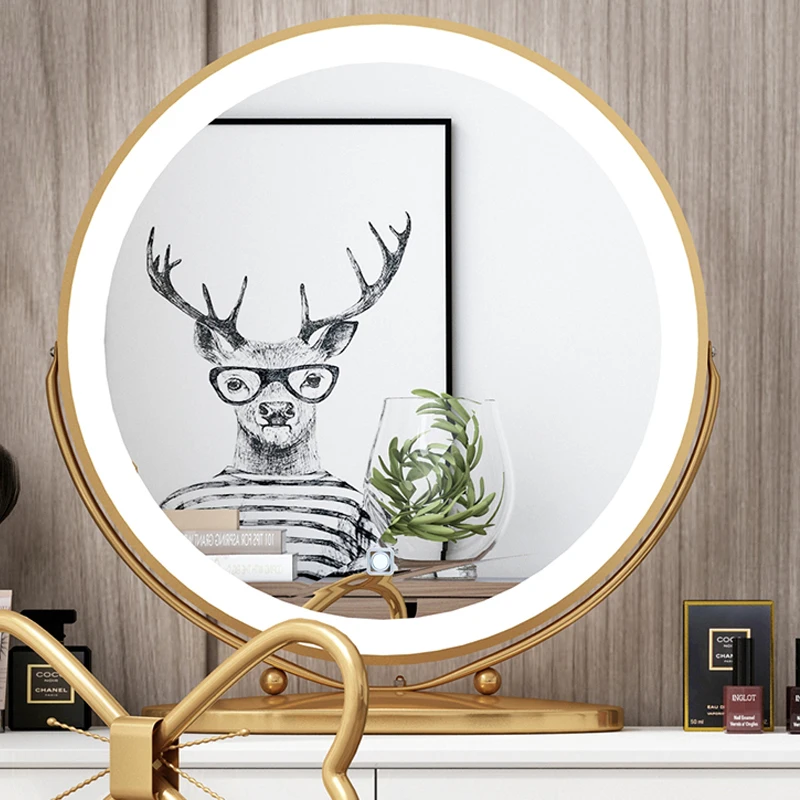

Hollywood Style Makeup Vanity Mirror with Lights Touch Screen Cosmetic Mirror with Dimmable LED Bulbs 3 Color Lighting Round
