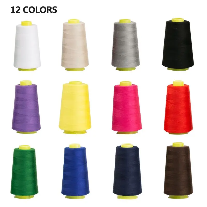 12 Colors 402 3000 Yards Industrial Overlocking Sewing Machine Polyester Thread | Дом и сад