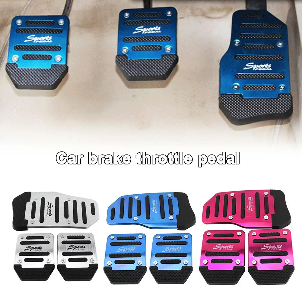 

3pcs/set Aluminum Alloy Car Brake Throttle Pedal Anti-slip Automatic Manual Treadle Throttle Pedal Car Pedal Car Accessories