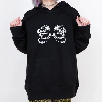 

Dragons Graphic Print Hoodies Women Pullover Long Sleeve Harajuku Sweatshirt Top Grunge Clothing Hipster Streetwear Dropshipping