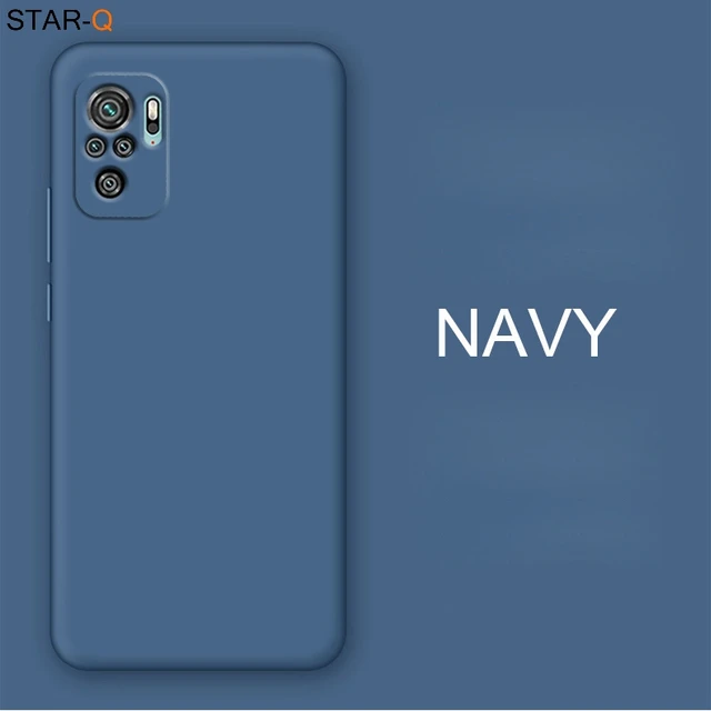 New Liquid Silicone Phone Case For Xiaomi Redmi Note 10 pro max 10s Original Camera Protective Soft Back Covers On Redmi Note10 JK navy