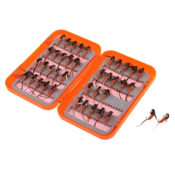 

40pcs Fly Fishing Flies Wet Nymph Flies with Box Salmon Trout Fishing Lure