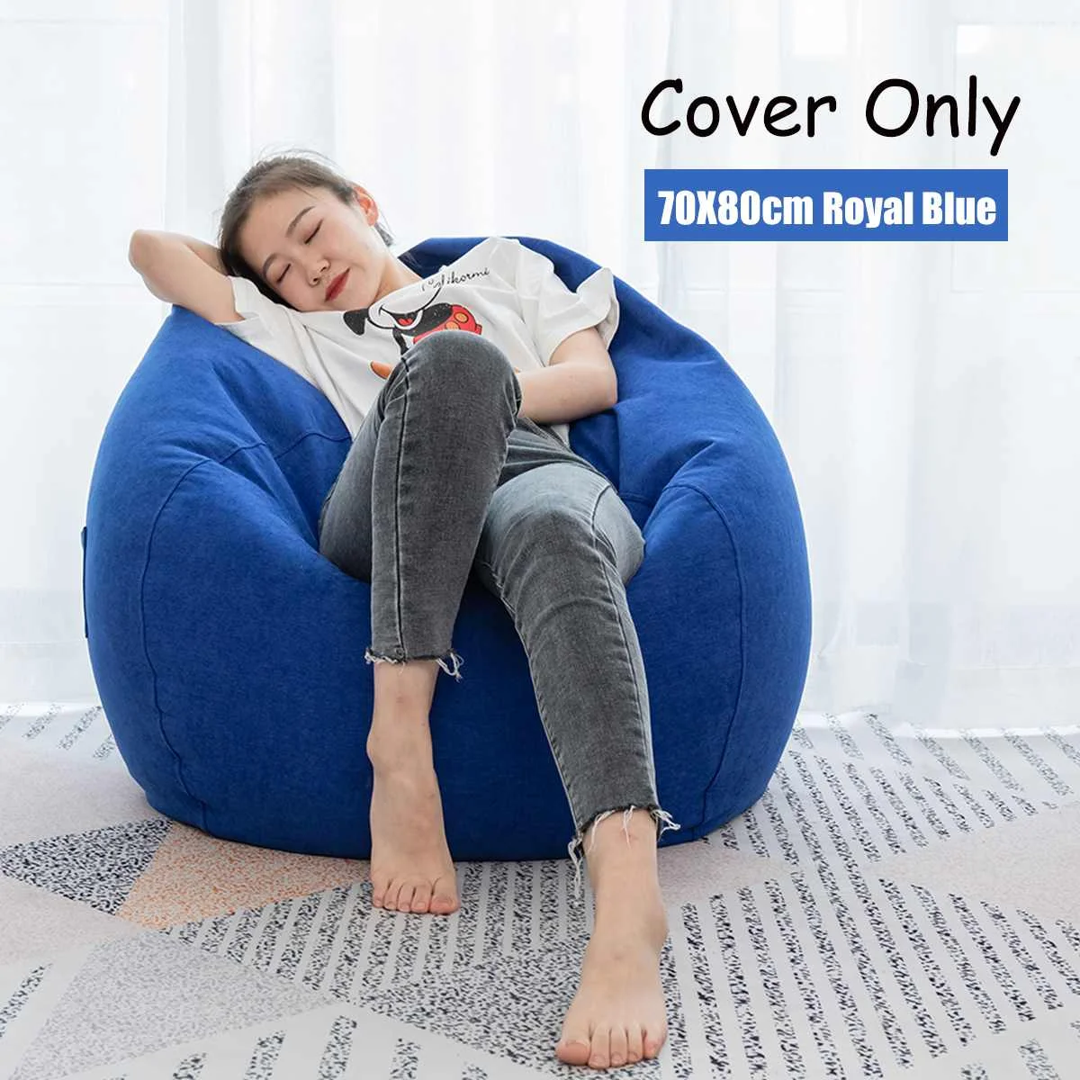 Royal Blue Nesloth ленивый BeanBag чехлы для диванов+ внутренний вкладыш стулья без наполнителя шезлонг кресло мешок пуф слоеного дивана татами гостиной - Цвет: Royal Blue