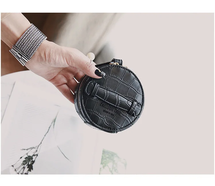 Для женщин монеты портмоне клатч Брендовая Дизайнерская обувь на плечо сумки из имитации крокодиловой кожи мини круглые сумки для женская помада болы Feminina