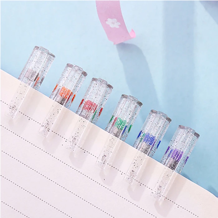 8Pcs/set Simplicity Flash Gel Pens Cardboard Paper Pen Art Marker Stationery Kit New Arrival