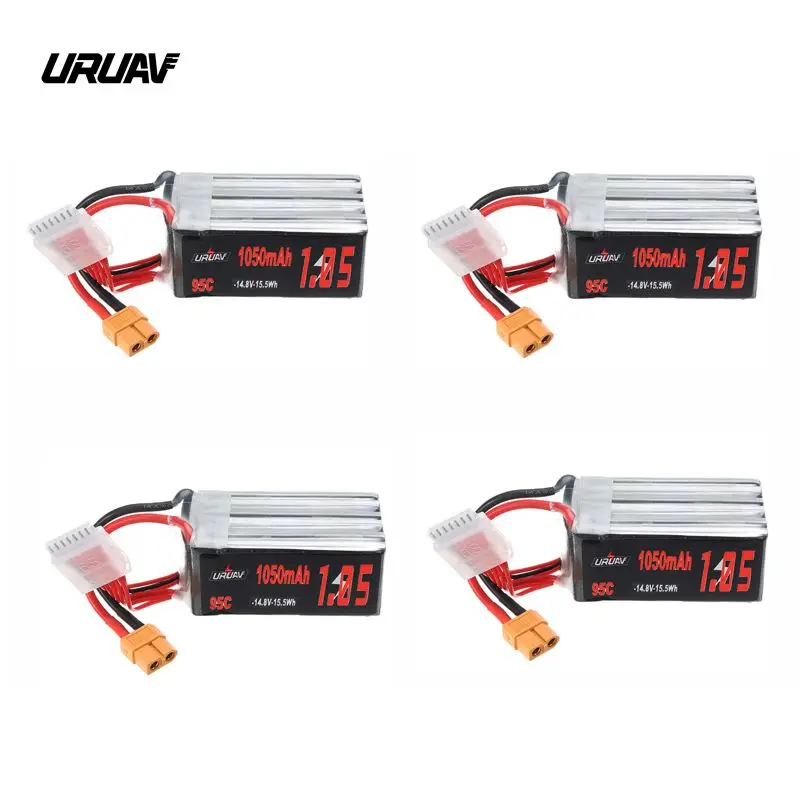 

1/2/4 PCS URUAV 22.2V 1050mAh 95C 6S Lipo Battery XT60 Plug For FPV Racing Drone RC Multirotor Spare Part DIY Accessories