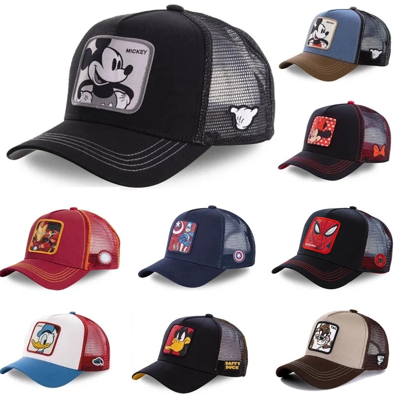 Gorra de malla de dibujos animados para hombre y mujer, snapback de béisbol  de algodón, hiphop, Mickey y Pato Donald, de camionero, marca nueva|Gorras  de béisbol| - AliExpress