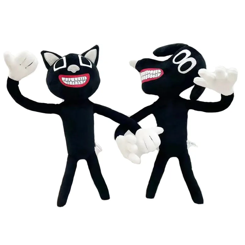 

Плюшевая игрушка 2 шт., плюшевая аниме сирена, плюшевый черный мультяшный Кот, мягкие набивные животные, кукла, ужас, плюшевая игрушка в подарок