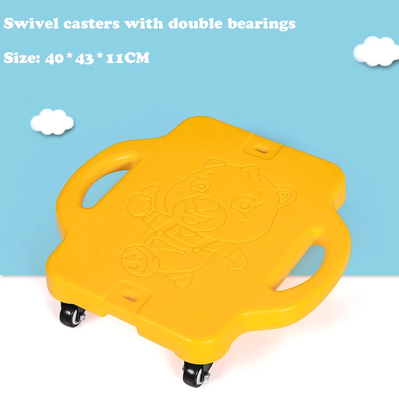 双轴承黑轮-中号-黄色（送牵引绳）