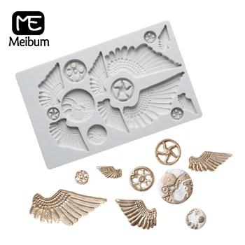 

Meibum Wings Gear Silicone Fondant Cake Mold Chocolate Pastry Sugarcraft Gumpaste Baking Mould Dessert Decorating Tools