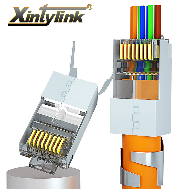 Новый коннектор xintylink для кабеля ethernet CAT8 CAT7 rj45 50U CAT6A сетевой штекер SFTP
