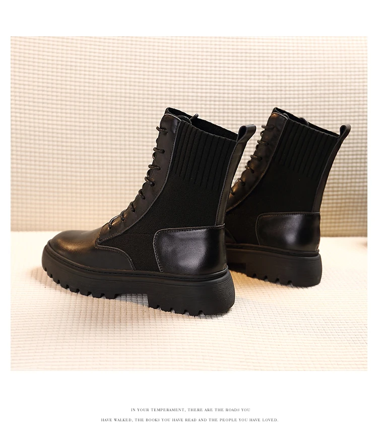 RY-RELAA; зимние ботинки; Модные женские ботинки на платформе; женская обувь из натуральной кожи; ботильоны; военные ботинки для женщин; ботинки черного цвета