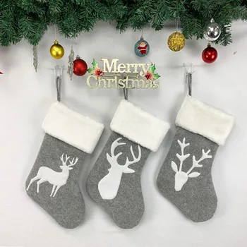 

Christmas Stockings Holder Tree Ornaments Deer Sacks Xmas Gift Bags Presents Kids Decorations Wall Art Socks Stuffers Home Room