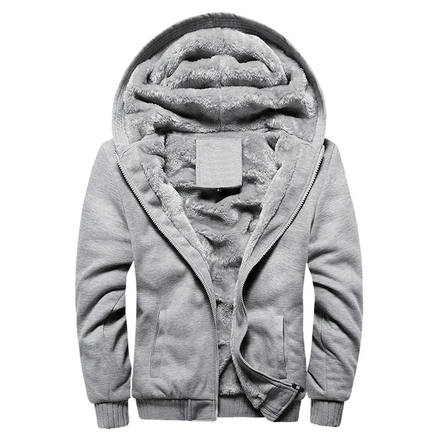 Men Hoodies Winter Thick Warm Fleece Zipper Men Hoodies Coat Sportwear Male Streetwear Hoodies Sweatshirts 4