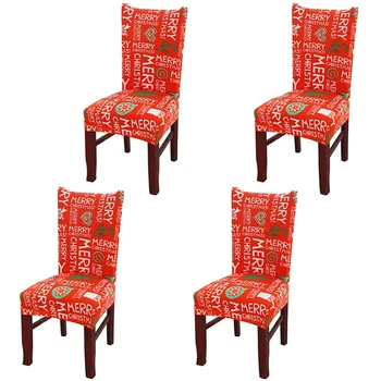 

Christmas Stretch Restaurant Chair Cover Kitchen Chair Cover Christmas Decoration Holiday Party Holiday Gift Halloween Kitchen D