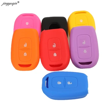 Keyforkess 10pcs 2BTN custodia portachiavi in Silicone per Renault Scenic Master Megane Duster Logan Clio Captur Laguna Fluence Remote FOB Cover