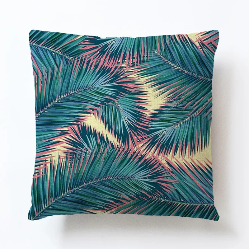 

Tropical Rainforest Plant Leaf Hug Flower Pillowcases Sofa Car Decoration 45x45CM Nap Pillowsham Cushion Cover Baby Kids Gift