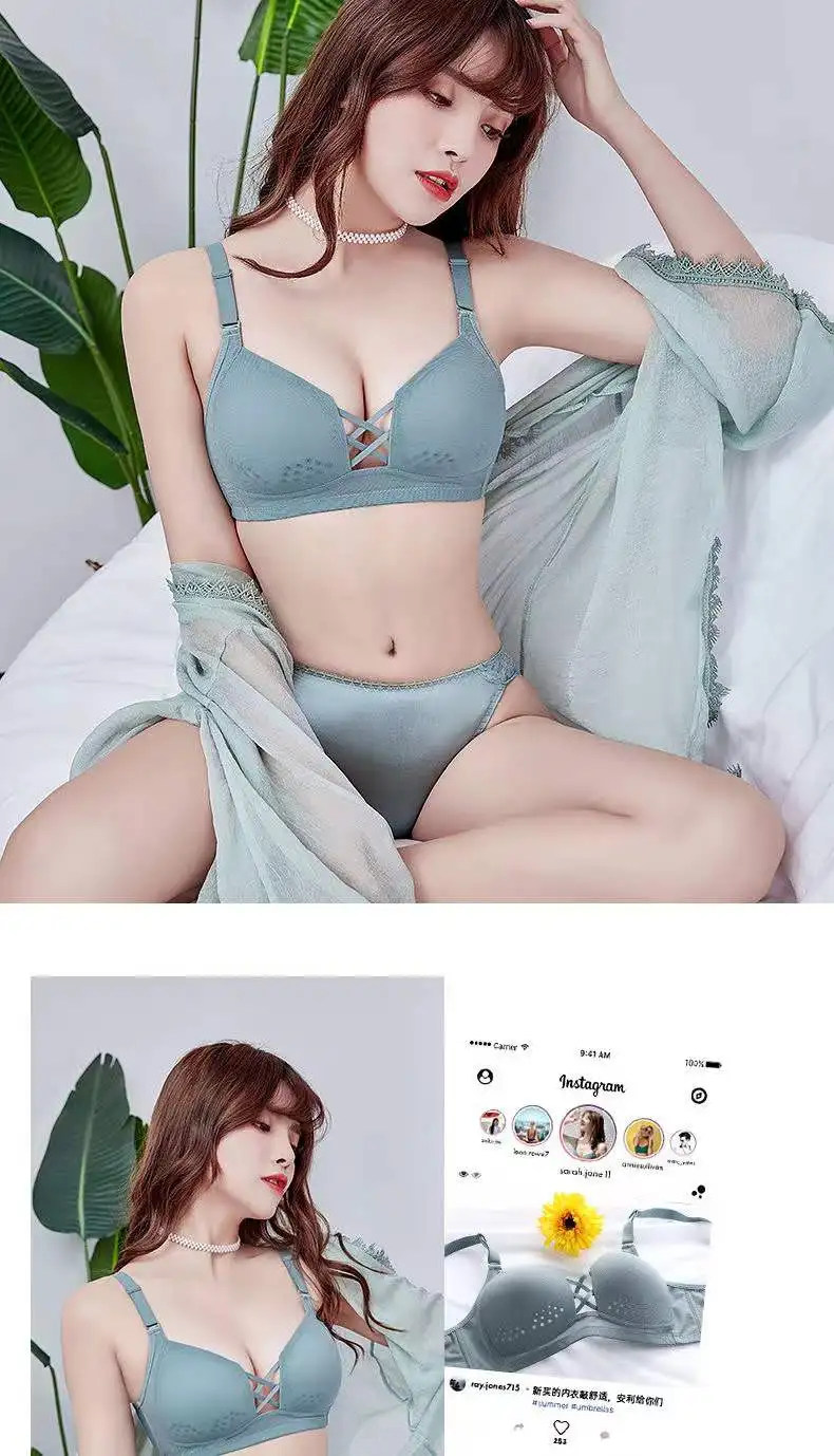 ladies bra Seamless Hole Cup Underwear Women's Anti-sagging Big Breasts Show Small Gather, Push-up, Large Size Bra, Beautiful Back Bra plus size bras