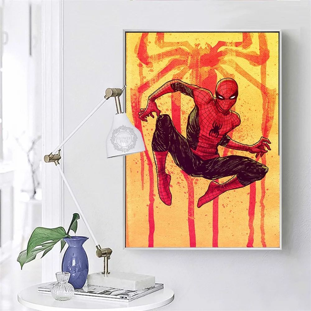 

Spider-Man Hot Marvel Superhero Comic Movie Art Painting Silk Canvas Poster Wall Home Decor