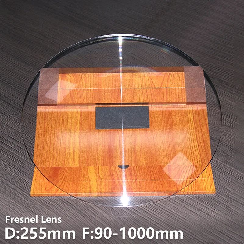 

Линза Френеля D255mm F1000mm 3 фокусных расстояния 3X увеличение прожектор Солнечная энергия высокая температура абажур настраиваемый
