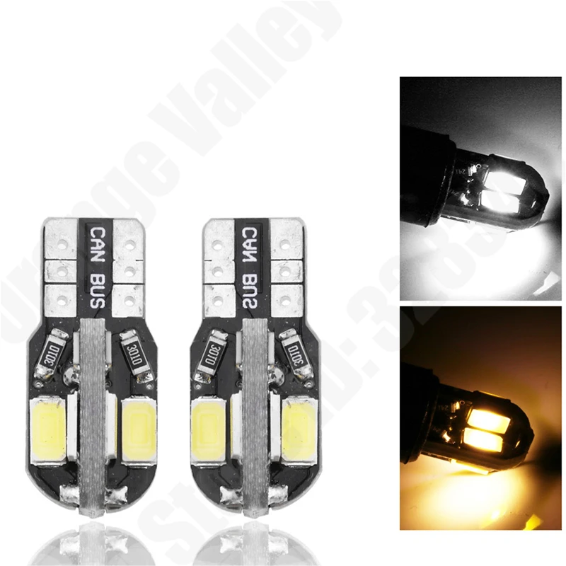 500 шт. Лучшая цена T10 Canbus без ошибок 194 168 W5W 8 светодиодный 5730 SMD белый автомобильный