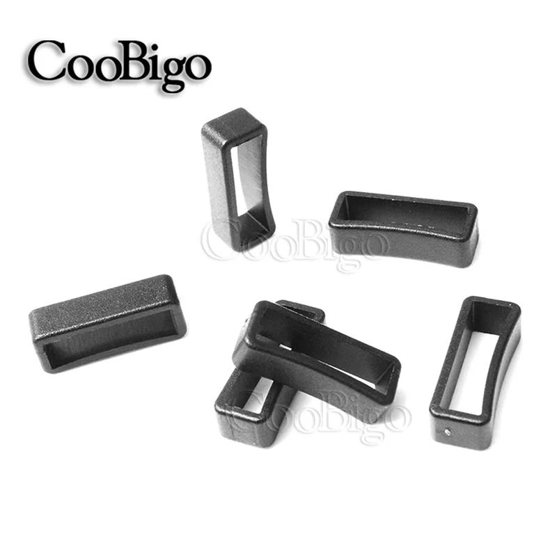 100pcs Black Plastic Belt Loop Keeper For Dog Collar Harness Backpack Straps Webbing Bag Parts Accessories 5/8"(17mm