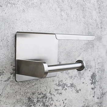

Promotion! Self-Adhesive or Wall-Drilling Toilet Paper Holder Tissue Holders Paper Storage with Mobile Phone Storage Shelf,Stain