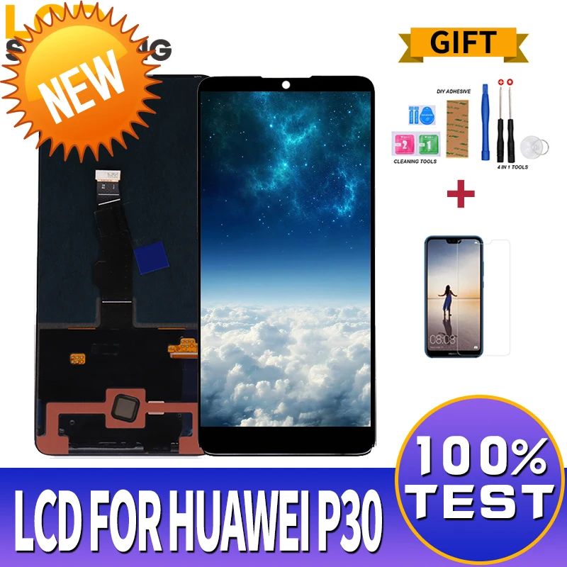 6," AAA качественный ЖК-дисплей для huawei P30 ЖК-дисплей ELE-L29 L09 AL00 кодирующий преобразователь сенсорного экрана в сборе для huawei P30