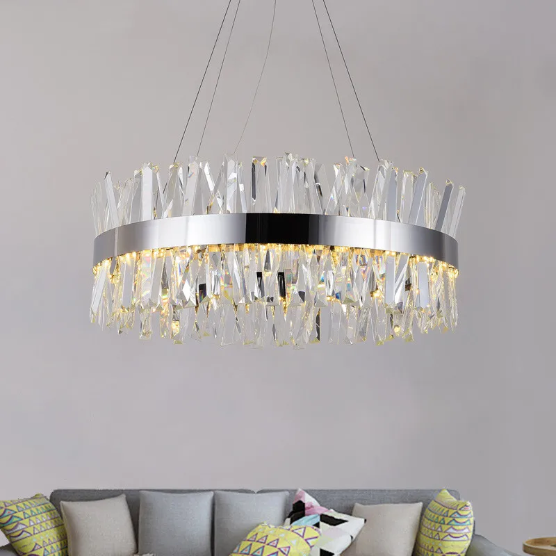 

Home Luxury Décor Crystal Chandelier Ring Pendant Indoor Lighting For Bedroom Kitchen Living Dining Room Decoration Ceiling Lamp