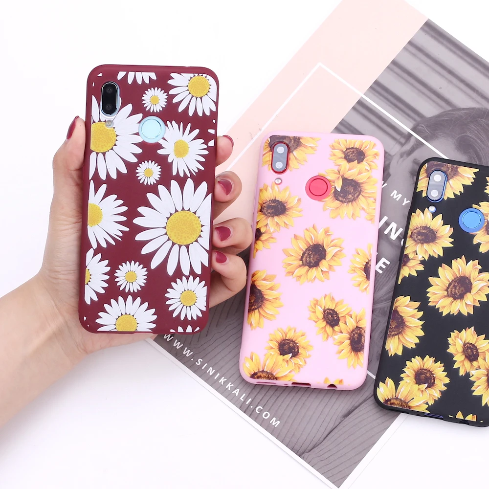 Силиконовый чехол для телефона Samsung S8 S9 S10 S10e S20 Plus Note 8 9 10 A7 A8 Daisy Sunflower Cute Plant чехлы |