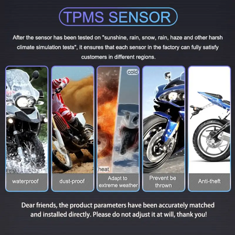 Водонепроницаемый датчик давления в шинах tpms для мотоцикла беспроводной мини