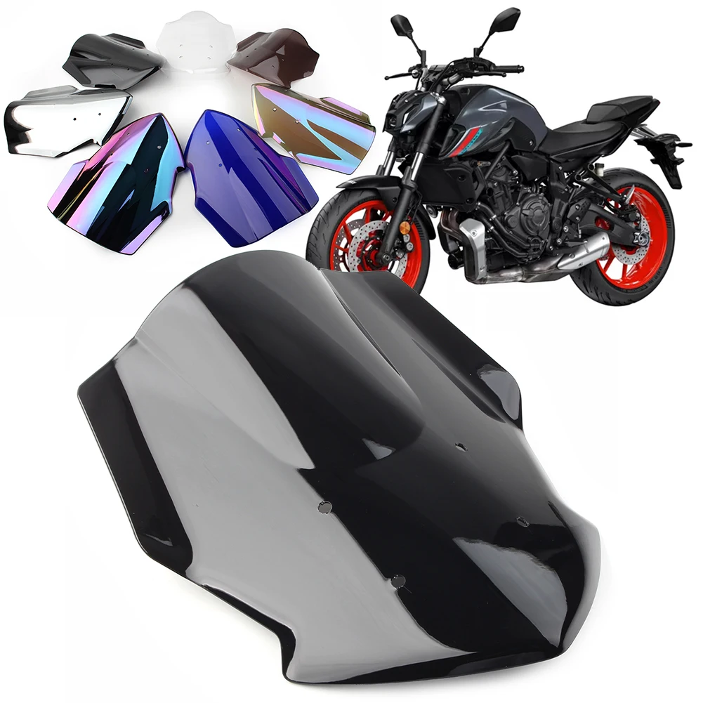 FZ-07 2018-2019 CHUDAN MT07 Motorrad Windschutzscheibe Mit Montieren Halterung ABS Kunststoff Motorrad-Windabweise Windschutz Für Yamaha MT-07 
