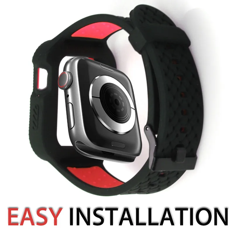 Плетеный чехол+ ремешок для apple watch band pulseira apple watch 4 band 44 мм/40 мм iwatch band series 4 correa браслет ремешок для часов