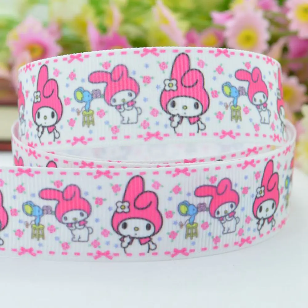 7/" 22 мм MY Melody напечатанная корсажная лента бант для волос вечерние украшения DIY ручной работы OEM 50YD - Цвет: Темно-серый
