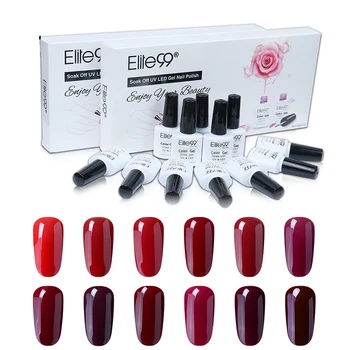 

Elite99 10ml Wine Red Gel Nail Polish With Gift Box 12 Pieces/lot Semi-Permanent UV Varnish For Nail Art Manicure Gel Varnishes