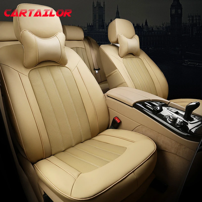 CARTAILOR Cowhide Car Seat Cover Protector Custom Fit for Toyota Corolla Automobiles Covers Cars Leatherette Seats Cushions | Автомобили и