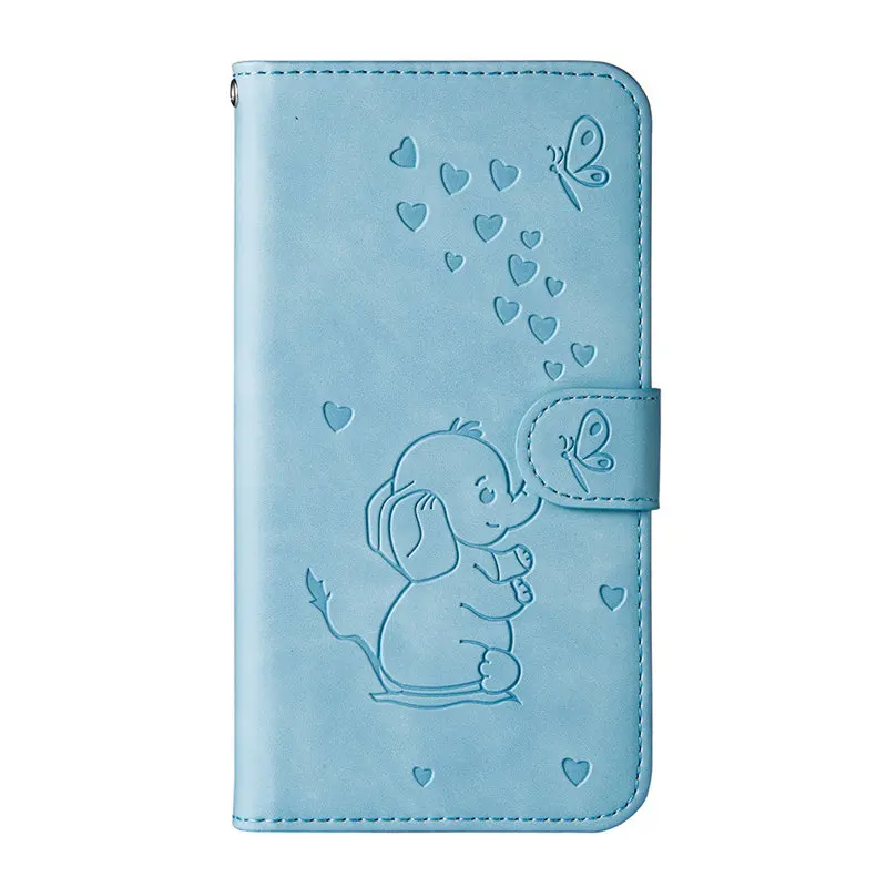 Blue Милый Дамбо Чехлы для samsung Galaxy A10 A20 A20E A30 A40 A50 A70 A80 S7 S8 S9 S10E S10 Plus, чехол-кошелек с карманом для карт чехол-подставка DP23G - Цвет: Blue
