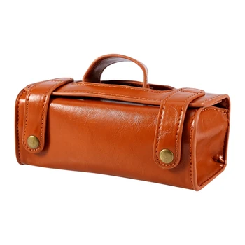 

Brown Leather Men's Shaving Brush Razor Toiletry Bag Waterproof Portable Pouch Shaving Bag Durable Shaving Tools Storage Bag
