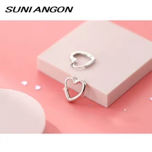 Милые серьги в форме сердца 925 пробы серебряная серьга в виде сердца серьги подружки Невеста Ушная Пряжка цена Черная пятница